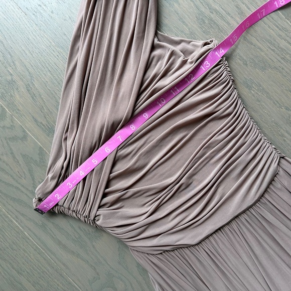 Ronny Kobo Collection One-Shoulder Maxi Dress in Taupe - Picture 9 of 14